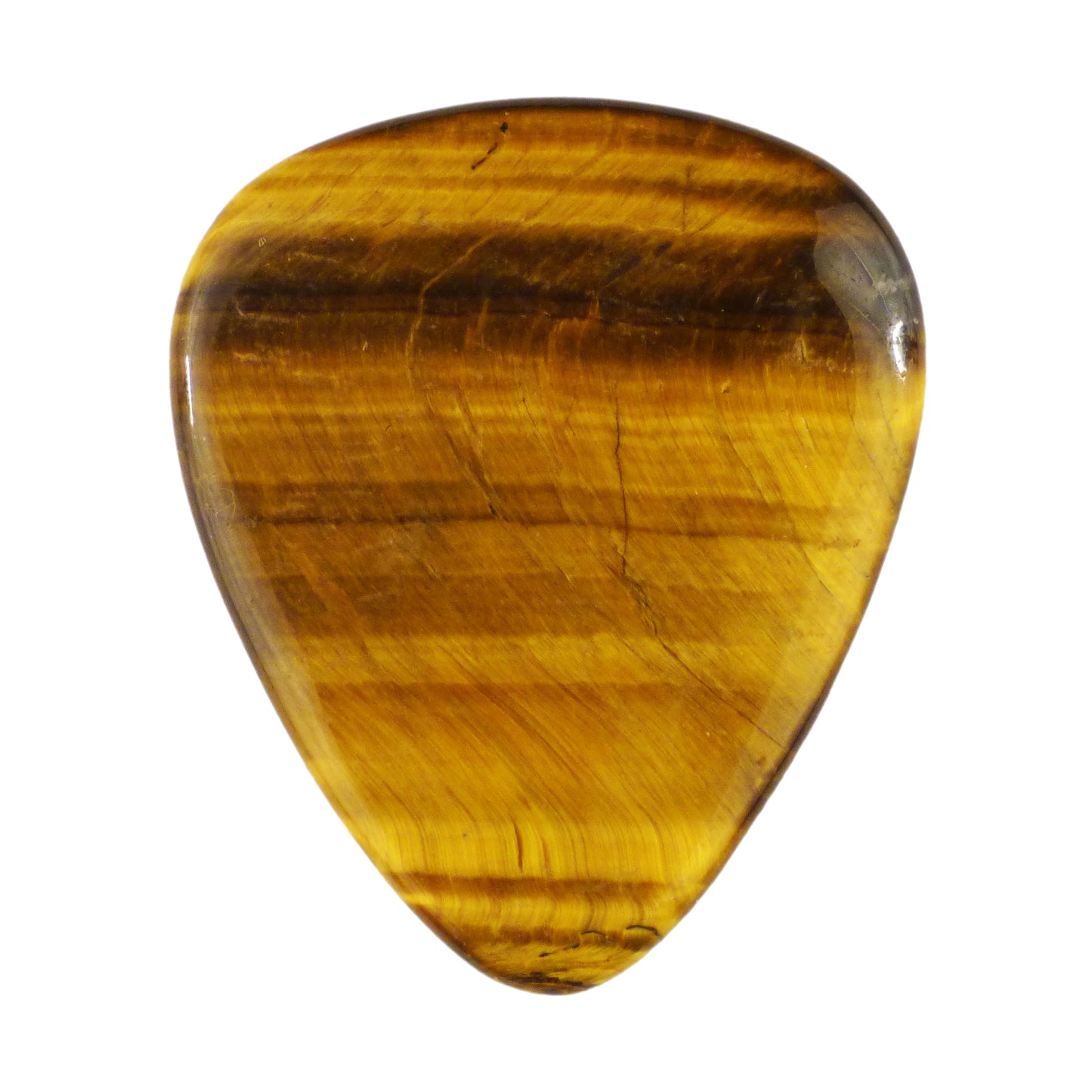 Yellow Tiger's Eye Stone Guitar Or Bass Pick - 3.0 mm Ultra Heavy Gauge - 351 Shape - Specialty Handmade Gemstone Exotic Plectrum