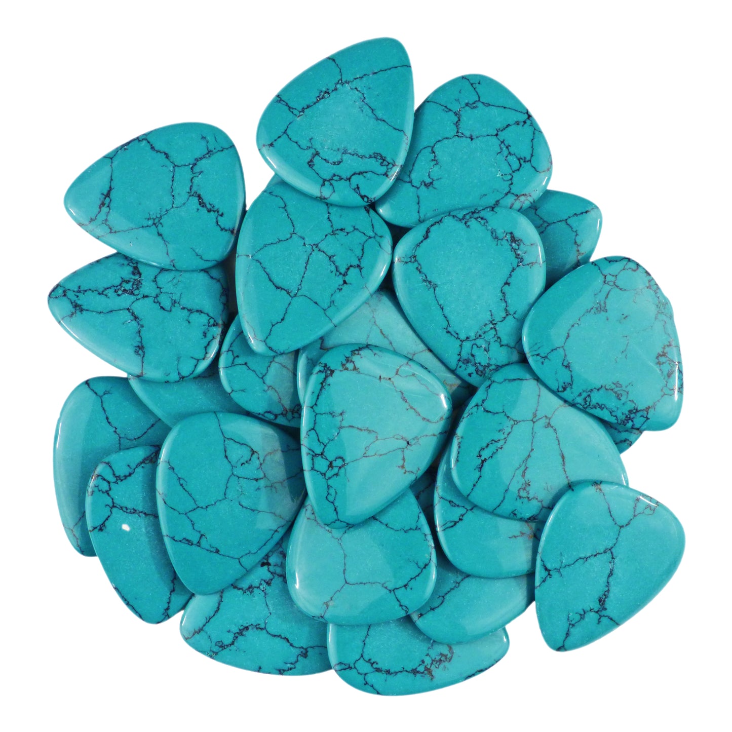 Turquoise Stone Guitar Or Bass Pick - 3.0 mm Ultra Heavy Gauge - 351 Shape - Specialty Handmade Stone Exotic Plectrum