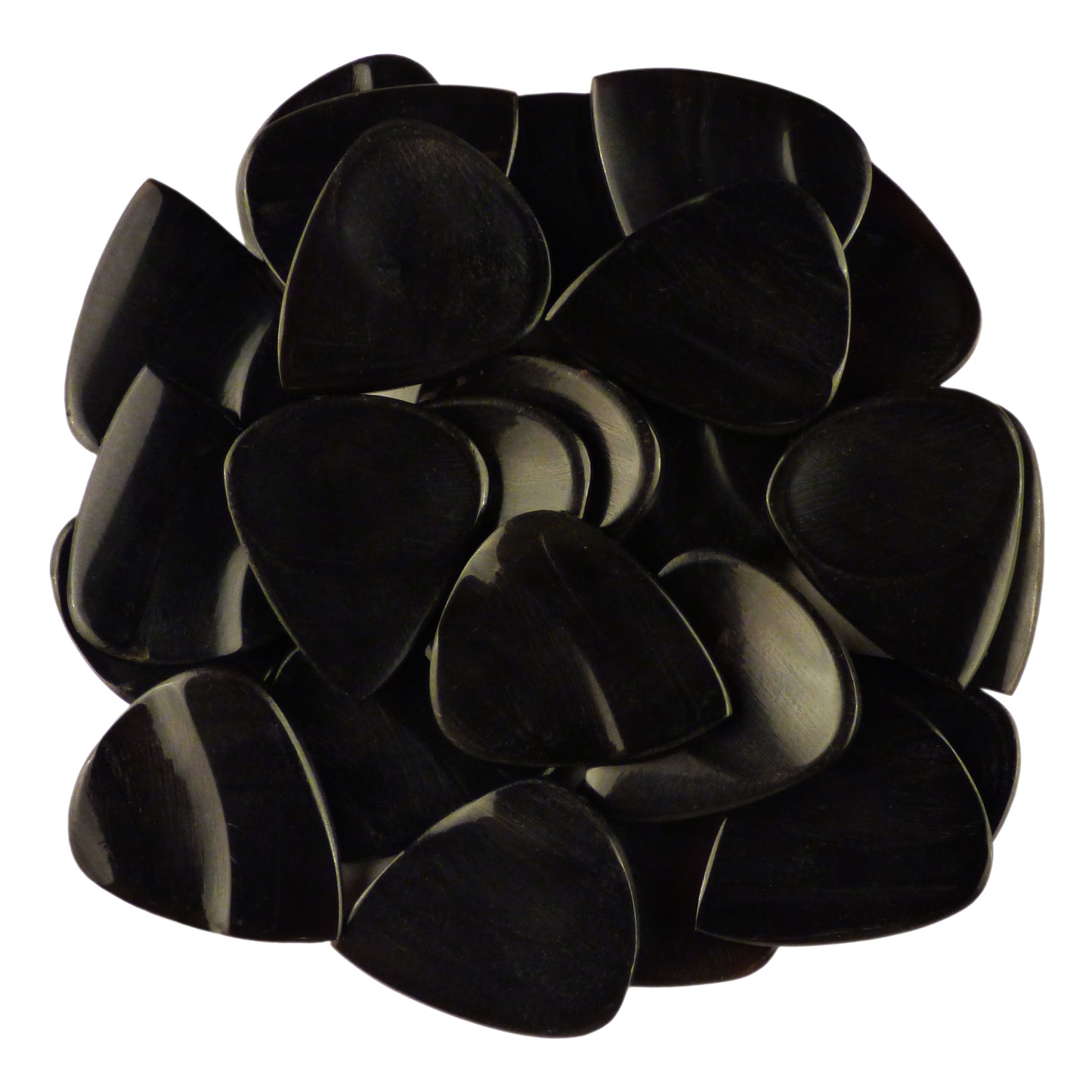 Black Buffalo Horn Guitar Or Bass Pick - 3.0 mm Ultra Heavy Gauge - 351 Groove Shape - Polished Finish Handmade Specialty Exotic Plectrum