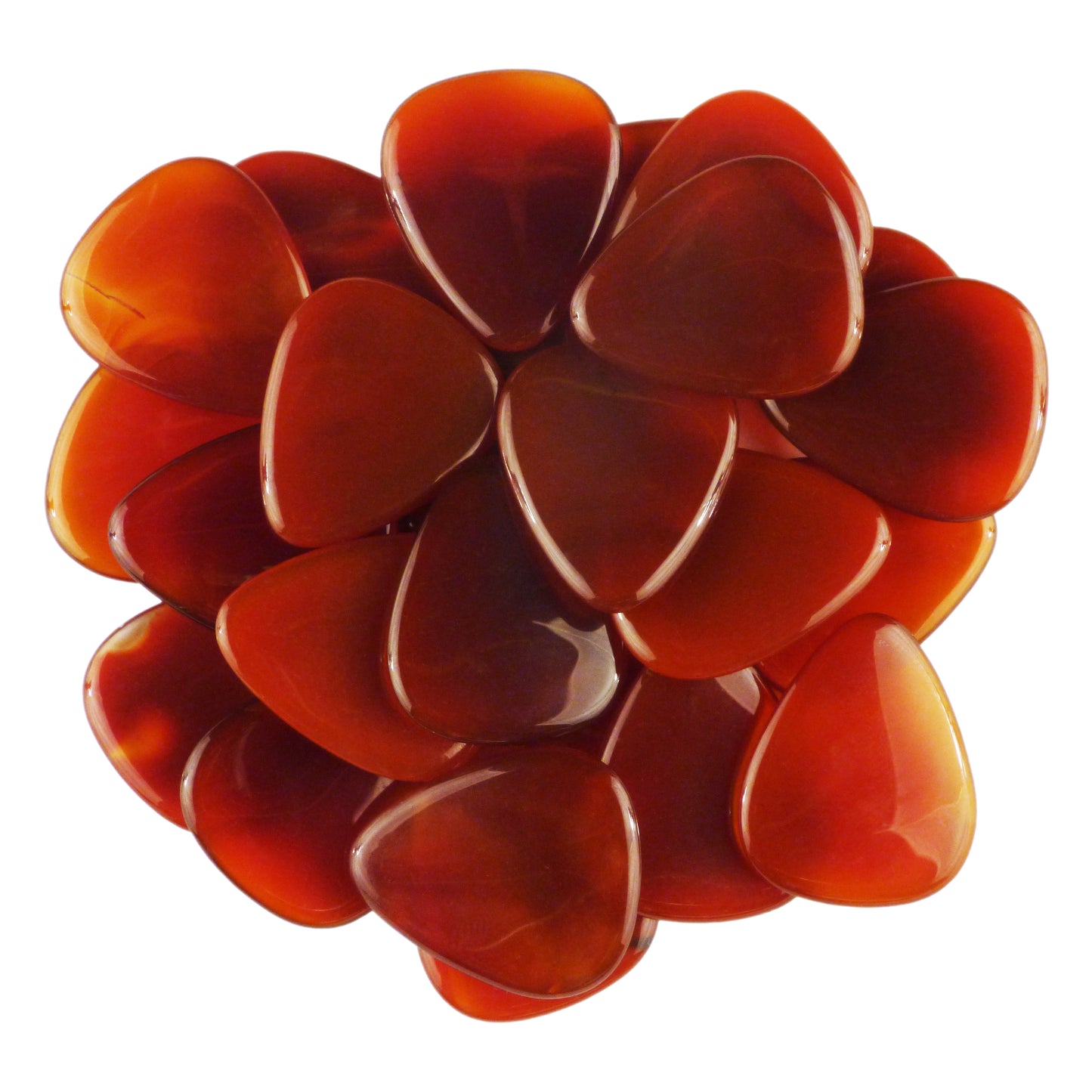 Carnelian Stone Guitar Or Bass Pick - 3.0 mm Ultra Heavy Gauge - 351 Shape - Specialty Handmade Gemstone Exotic Plectrum