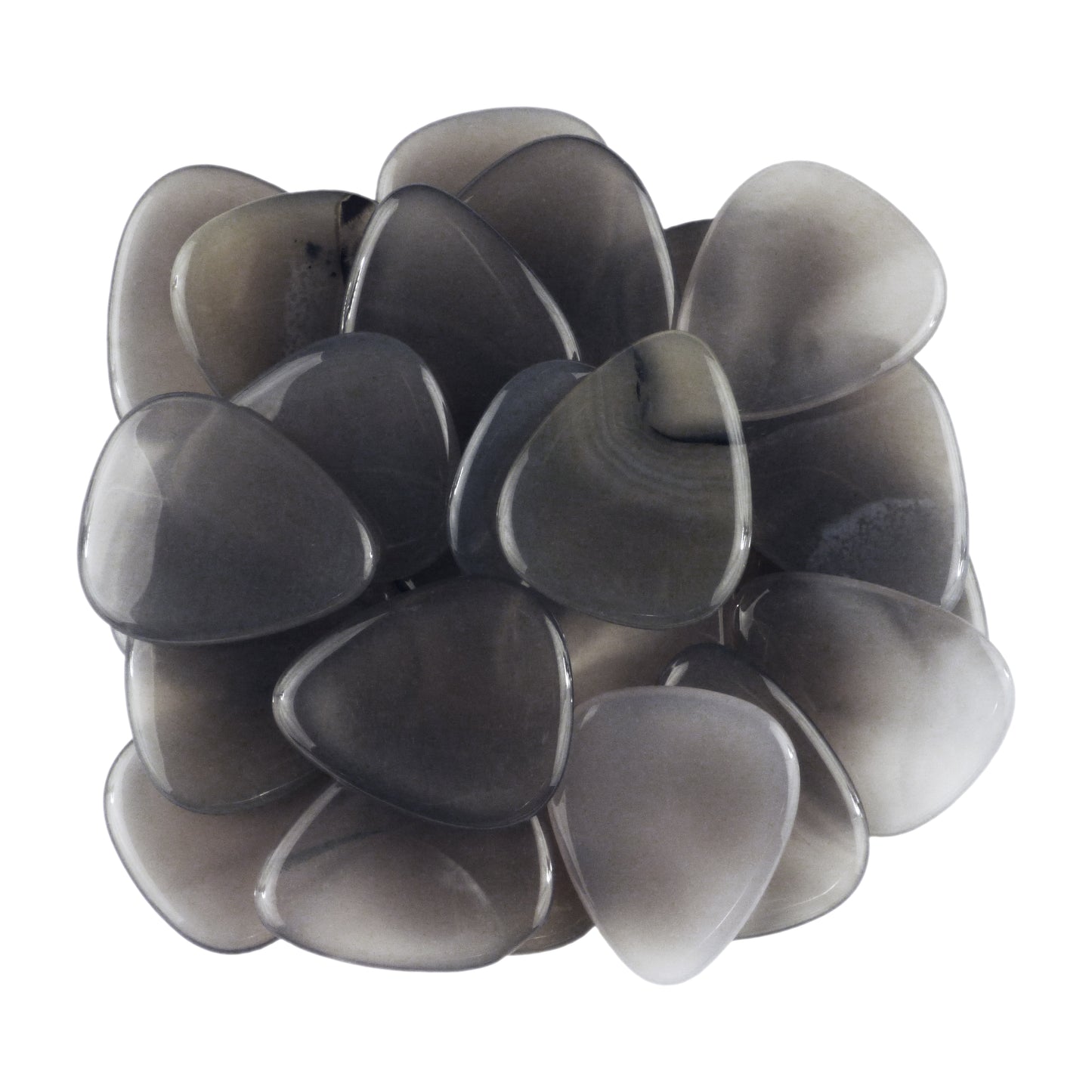 Grey Agate Stone Guitar Or Bass Pick - 3.0 mm Ultra Heavy Gauge - 351 Shape - Specialty Handmade Gemstone Exotic Plectrum