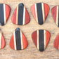 Padauk, Teak, & Ebony Wood Guitar Or Bass Pick - 3.0 mm Ultra Heavy Gauge - 351 Wedge Shape - Natural Finish Handmade Specialty Exotic Plectrum
