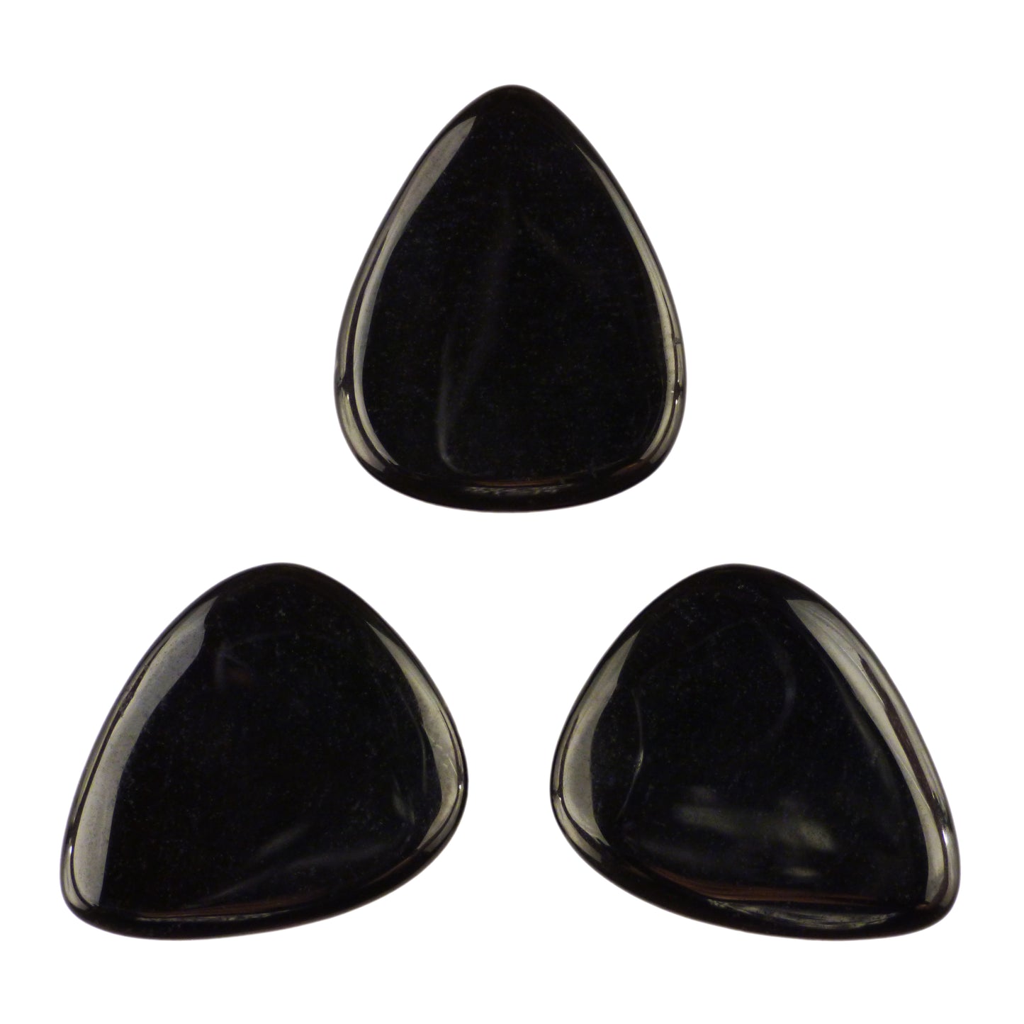 Black Obsidian Volcanic Glass Stone Guitar Pick - 3.0 mm Ultra Heavy Gauge - 351 Shape - Specialty Handmade Exotic Plectrum