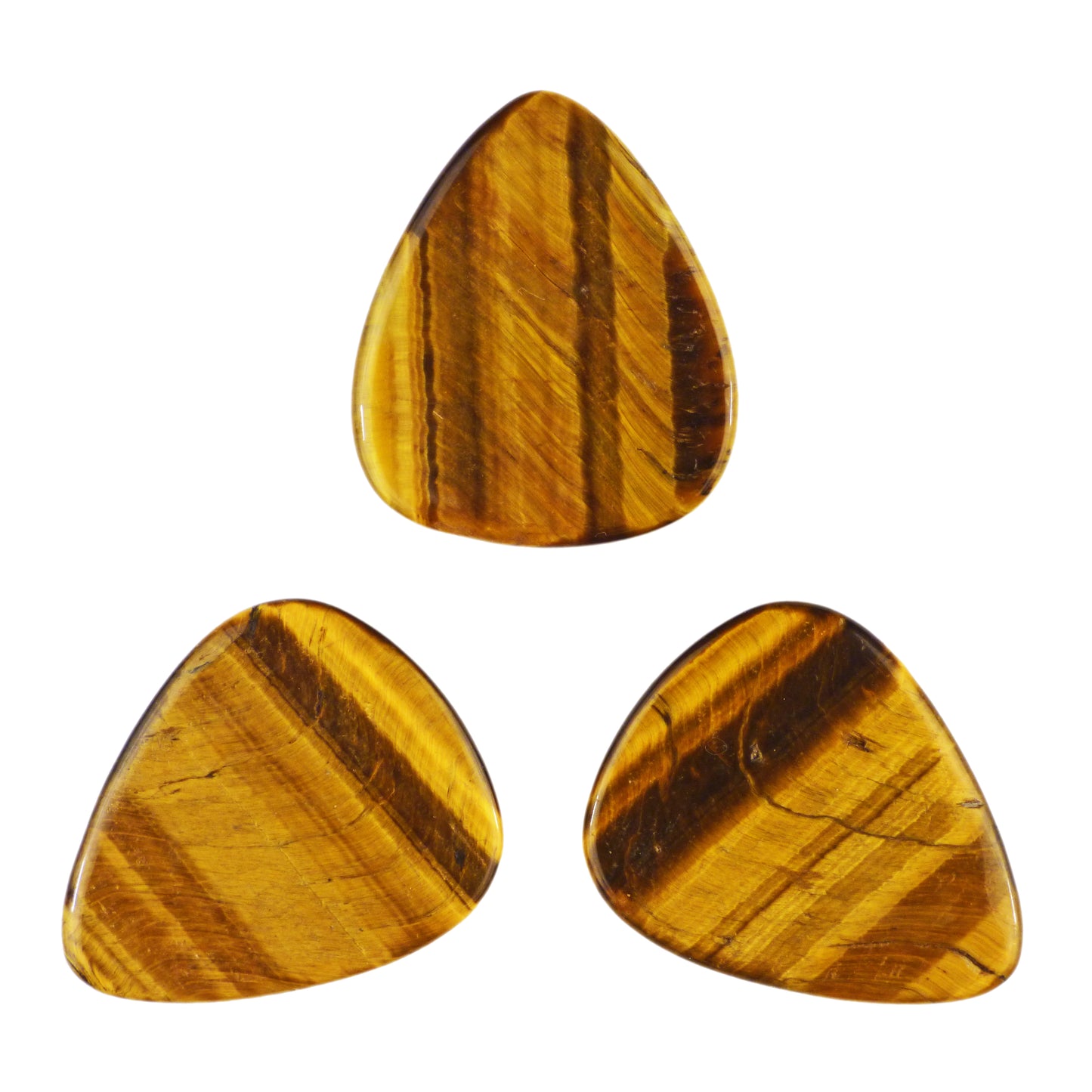 Yellow Tiger's Eye Stone Guitar Or Bass Pick - 3.0 mm Ultra Heavy Gauge - 351 Shape - Specialty Handmade Gemstone Exotic Plectrum