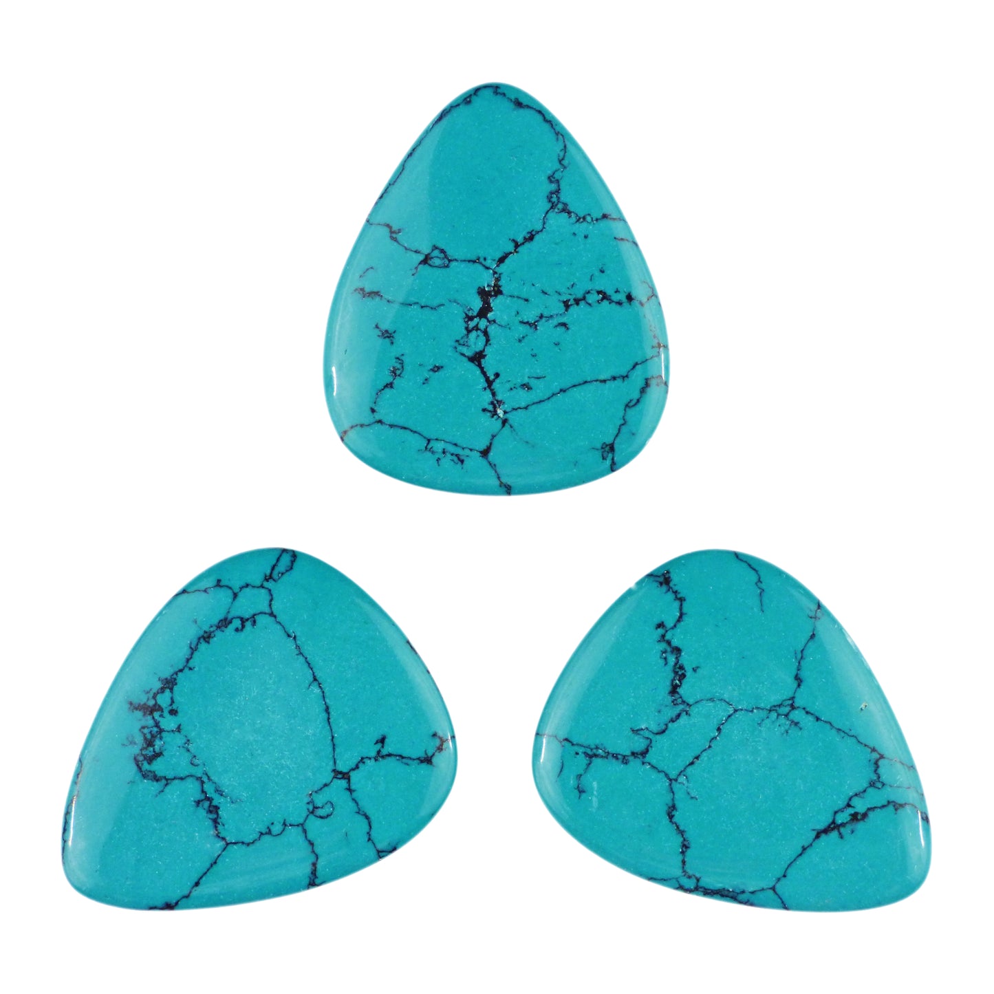 Turquoise Stone Guitar Or Bass Pick - 3.0 mm Ultra Heavy Gauge - 351 Shape - Specialty Handmade Stone Exotic Plectrum