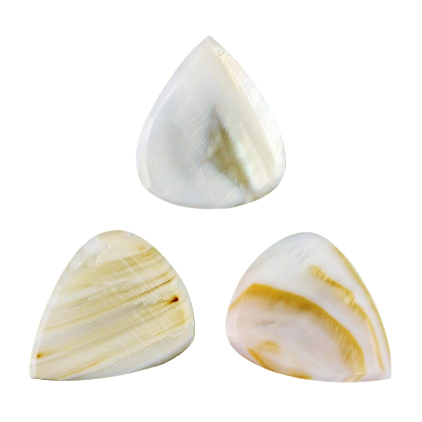 White Abalone Shell Guitar Or Bass Pick - 2.0 mm - 351 Wedge Shape - Handmade Specialty Exotic Luxury Plectrum