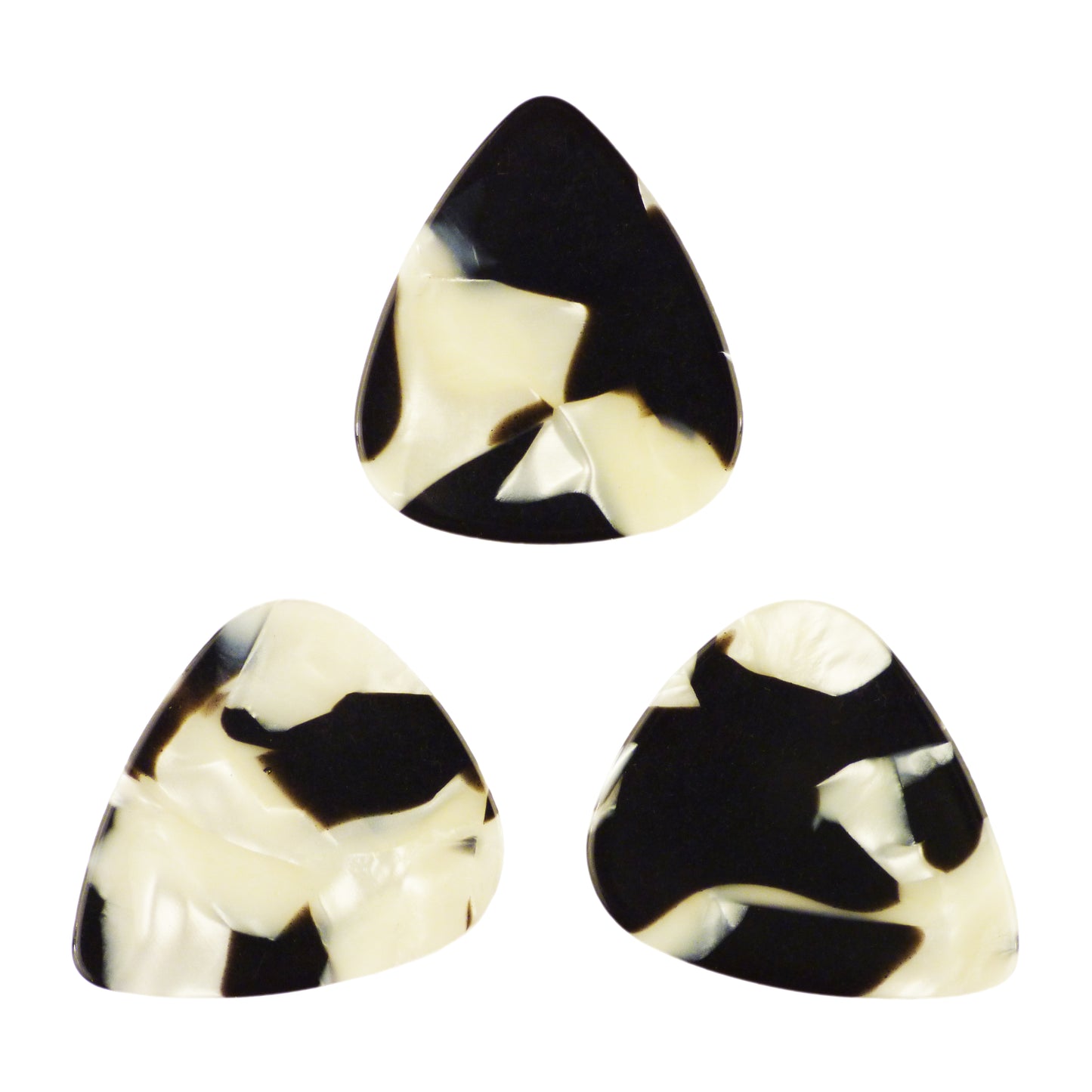 Celluloid Black & White Pearl Guitar Or Bass Pick - 0.71 mm Medium Gauge - 351 Shape