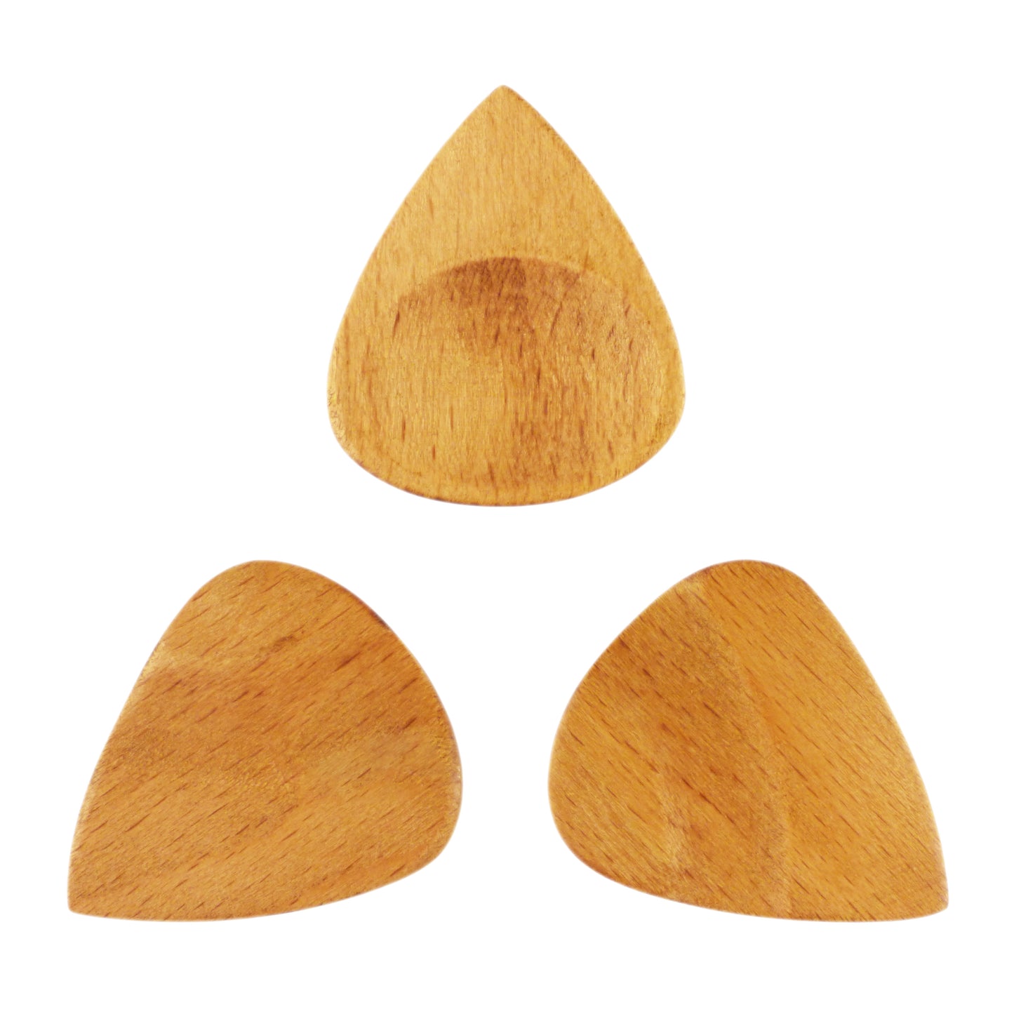 Light Steamed Beech Wood Guitar Or Bass Pick - 3.0 mm Ultra Heavy Gauge - 351 Groove Shape - Natural Finish Handmade Specialty Exotic Plectrum