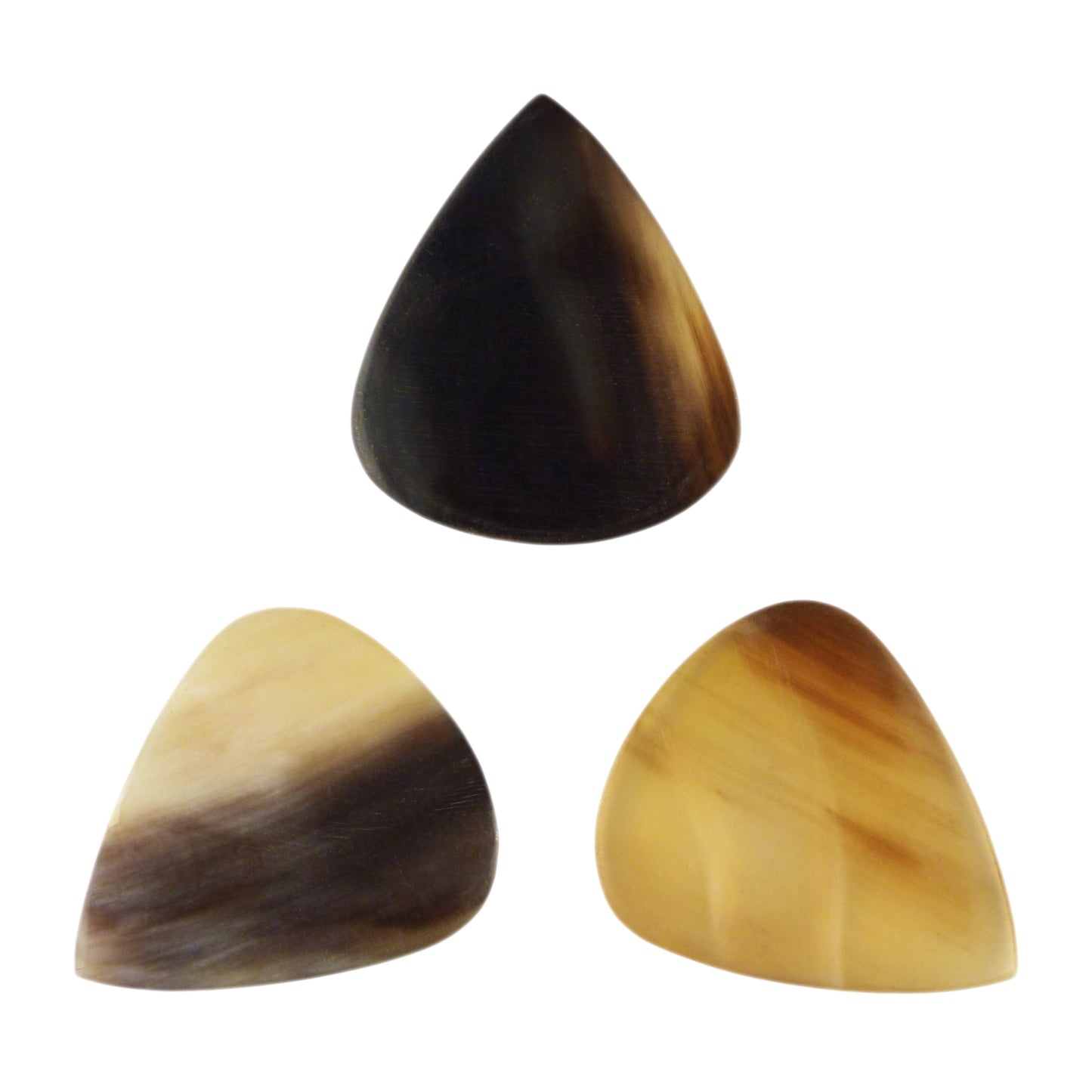 Black And White Buffalo Horn Guitar Or Bass Pick - 3.0 mm Ultra Heavy Gauge - 351 Groove Shape - Polished Finish Handmade Specialty Exotic Plectrum