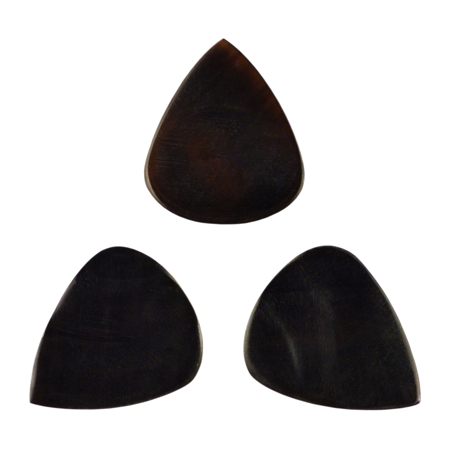 Black Buffalo Horn Guitar Or Bass Pick - 3.0 mm Ultra Heavy Gauge - 351 Groove Shape - Polished Finish Handmade Specialty Exotic Plectrum