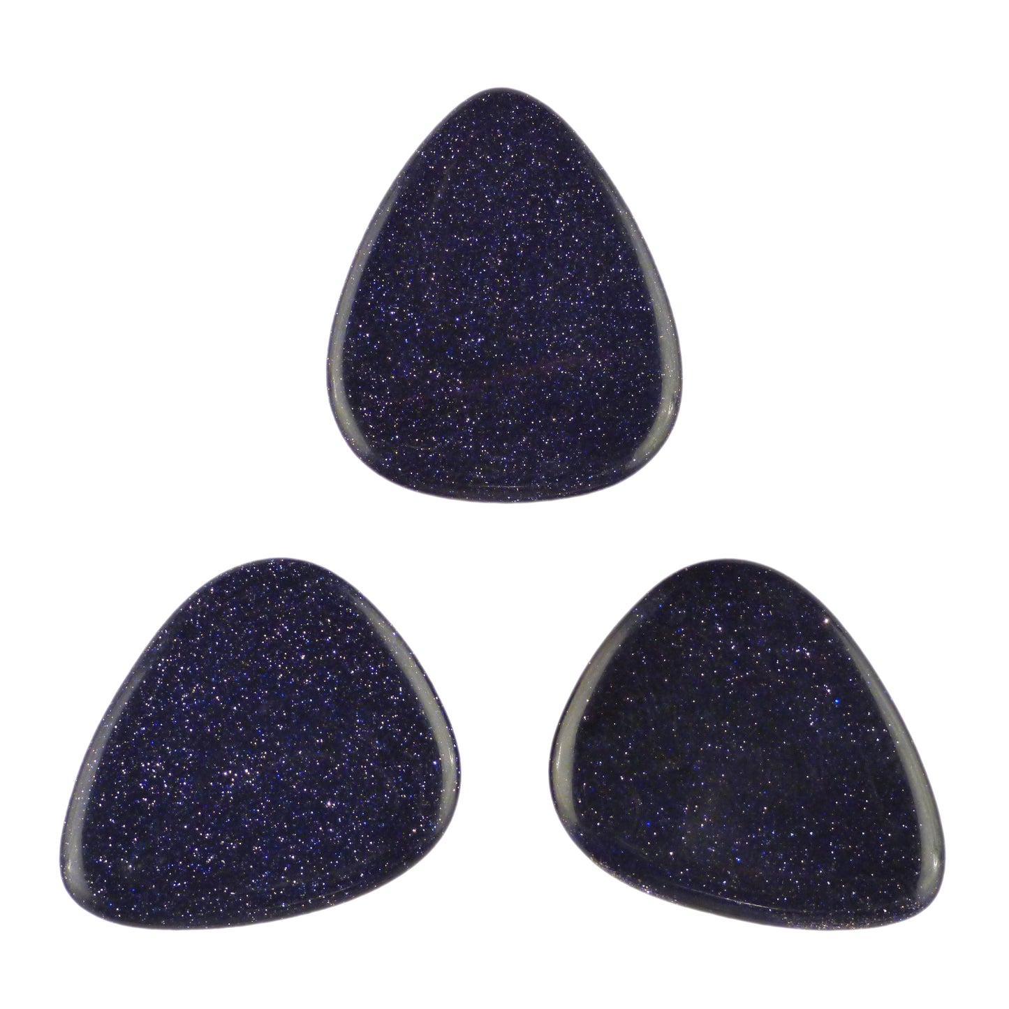 Blue Sandstone Stone Guitar Or Bass Pick - 3.0 mm Ultra Heavy Gauge - 351 Shape - Specialty Handmade Gemstone Exotic Plectrum