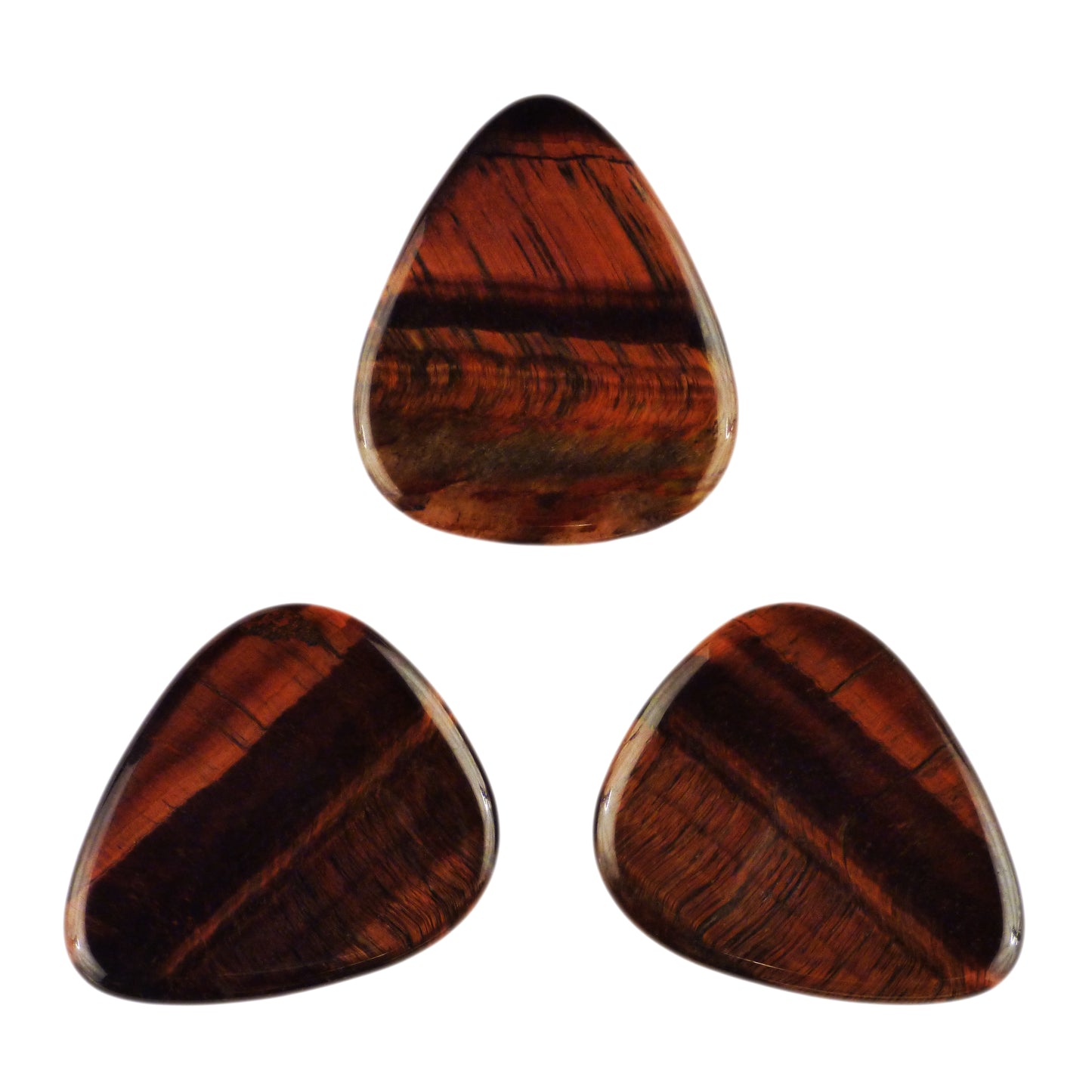 Red Tiger's Eye Stone Guitar Or Bass Pick - 3.0 mm Ultra Heavy Gauge - 351 Shape - Specialty Handmade Gemstone Exotic Plectrum