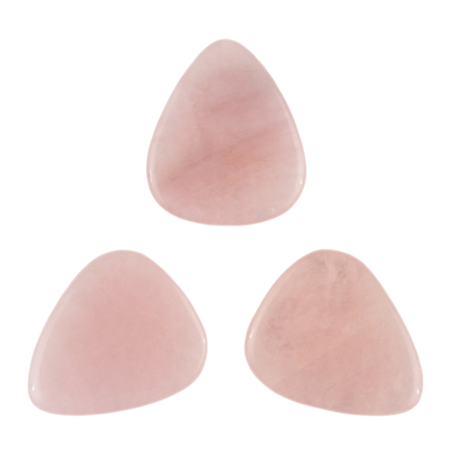 Rose Quartz Stone Guitar Or Bass Pick - 3.0 mm Ultra Heavy Gauge - 351 Shape - Specialty Handmade Gemstone Exotic Plectrum