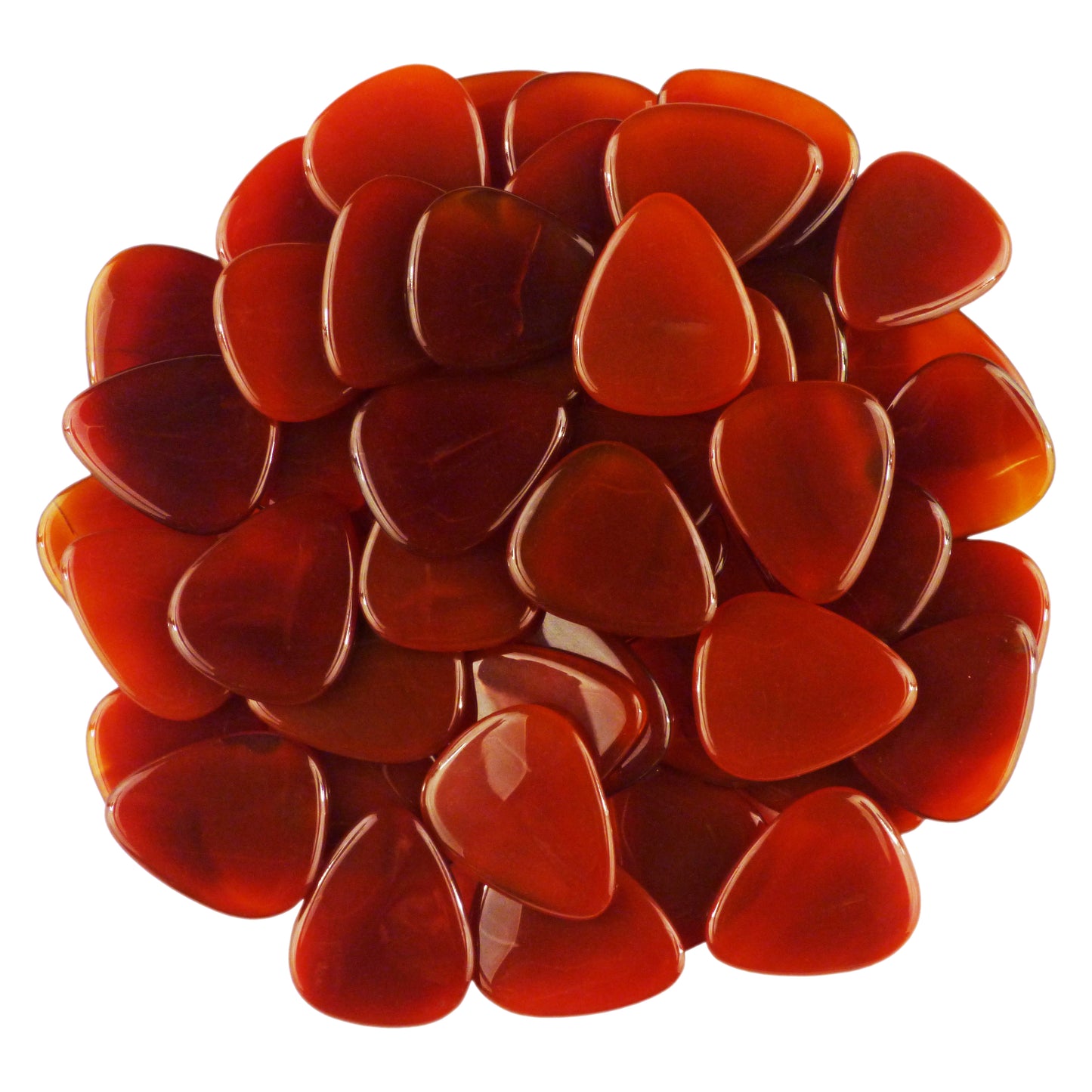 Carnelian Stone Guitar Or Bass Pick - 3.0 mm Ultra Heavy Gauge - 351 Shape - Specialty Handmade Gemstone Exotic Plectrum