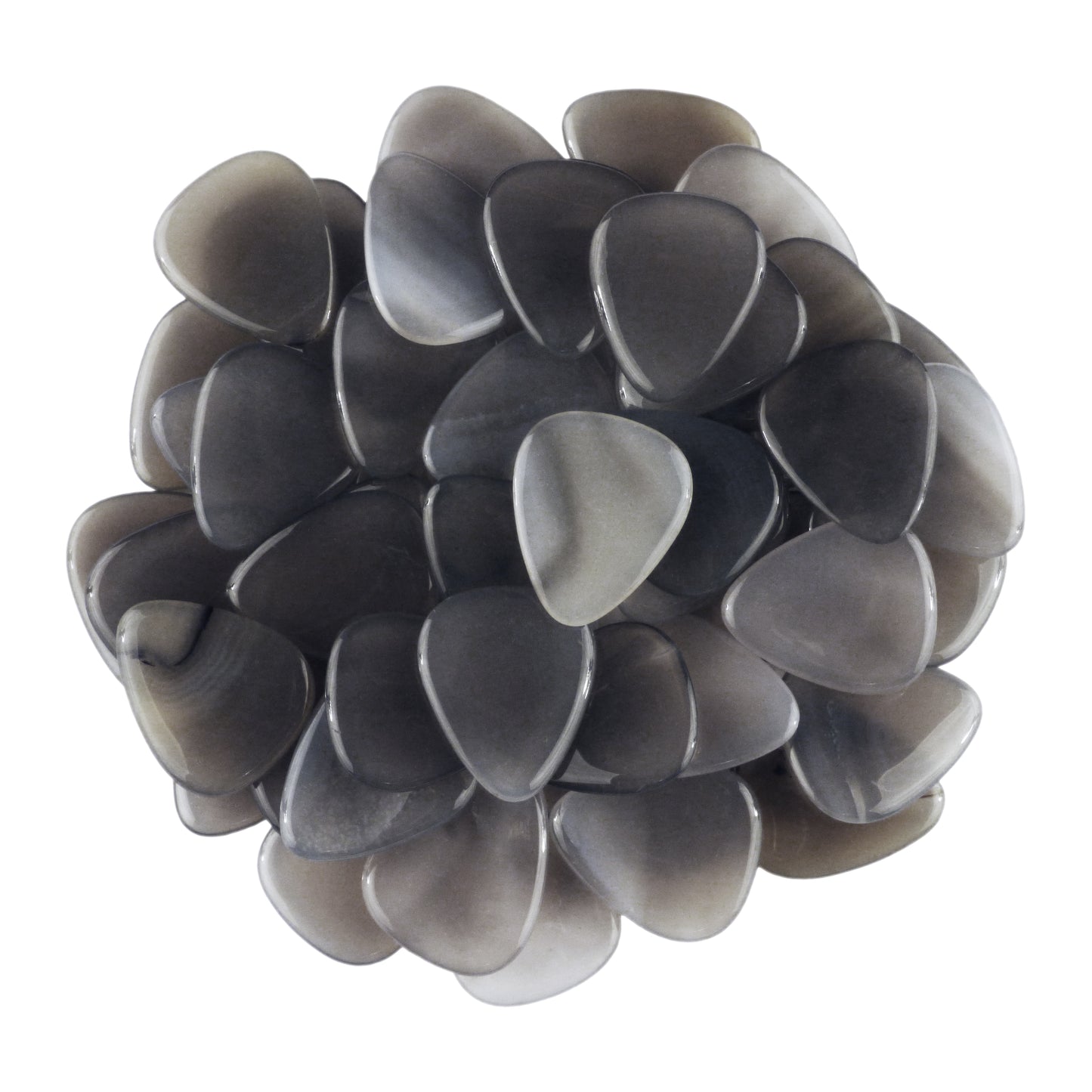 Grey Agate Stone Guitar Or Bass Pick - 3.0 mm Ultra Heavy Gauge - 351 Shape - Specialty Handmade Gemstone Exotic Plectrum