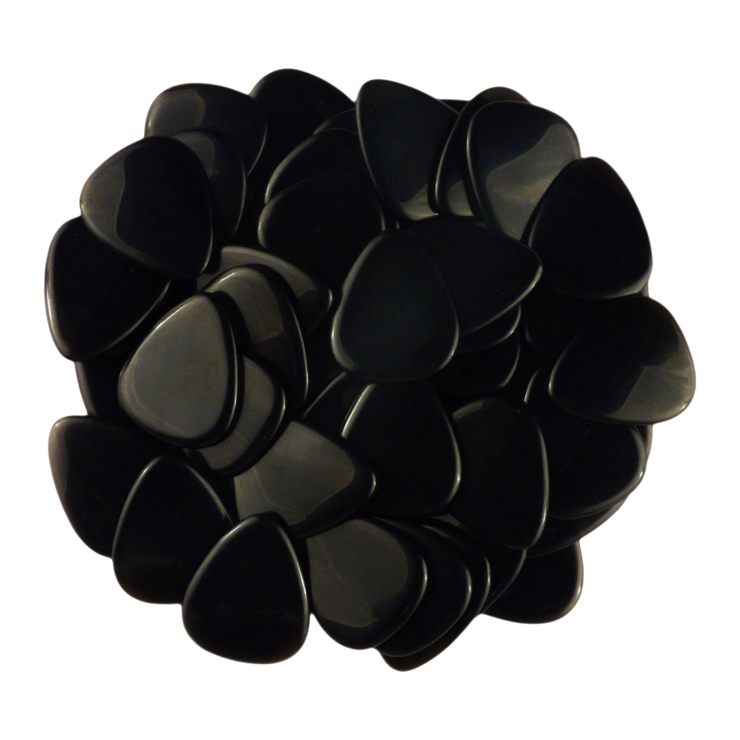 Black Obsidian Volcanic Glass Stone Guitar Pick - 3.0 mm Ultra Heavy Gauge - 351 Shape - Specialty Handmade Exotic Plectrum