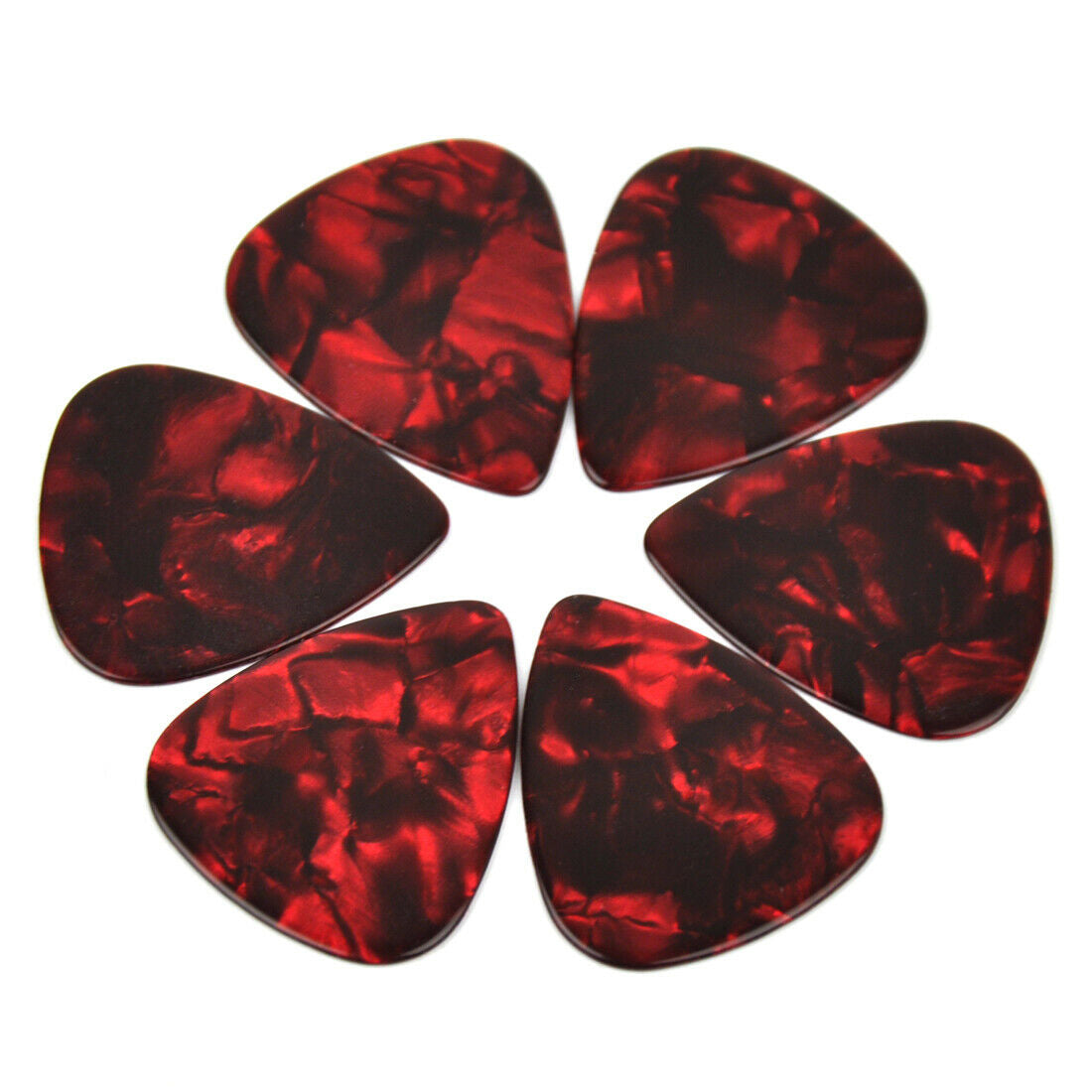 Celluloid Red Pearl Guitar Or Bass Pick - 0.46 mm Light Gauge - 351 Shape