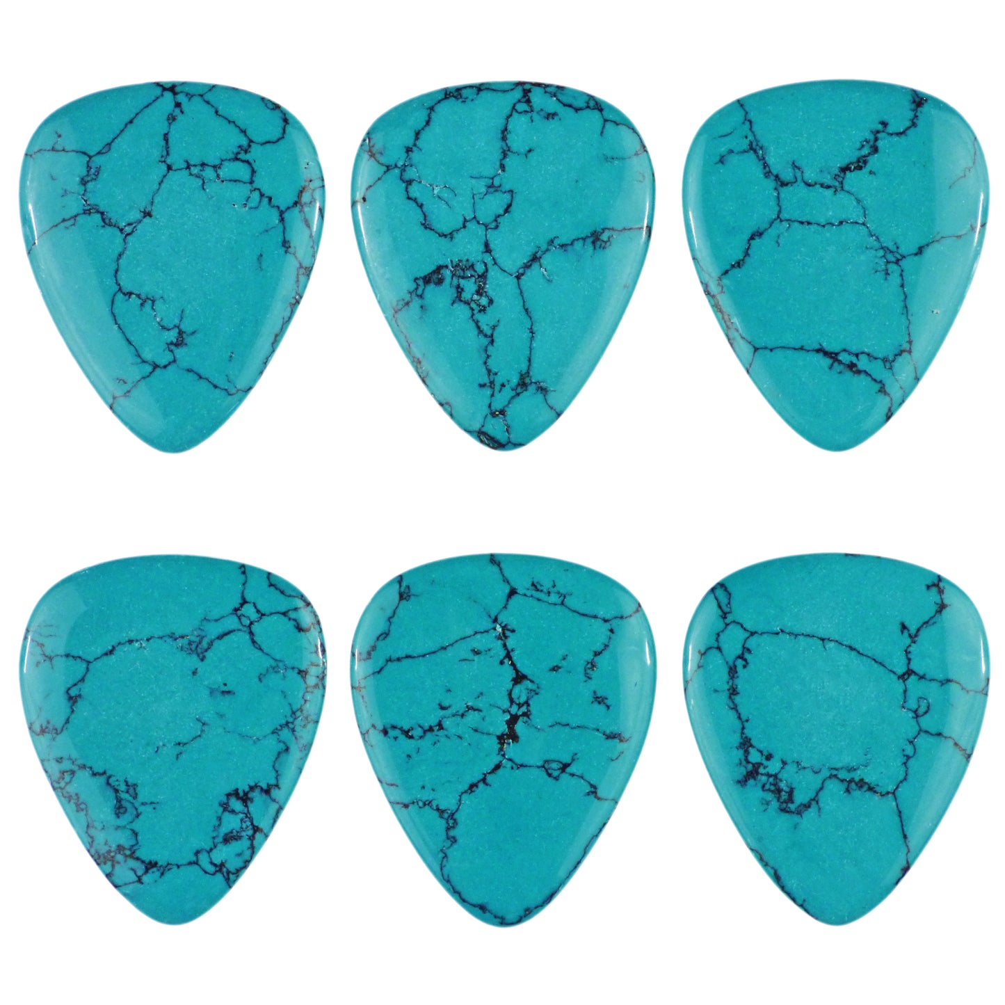 Turquoise Stone Guitar Or Bass Pick - 3.0 mm Ultra Heavy Gauge - 351 Shape - Specialty Handmade Stone Exotic Plectrum