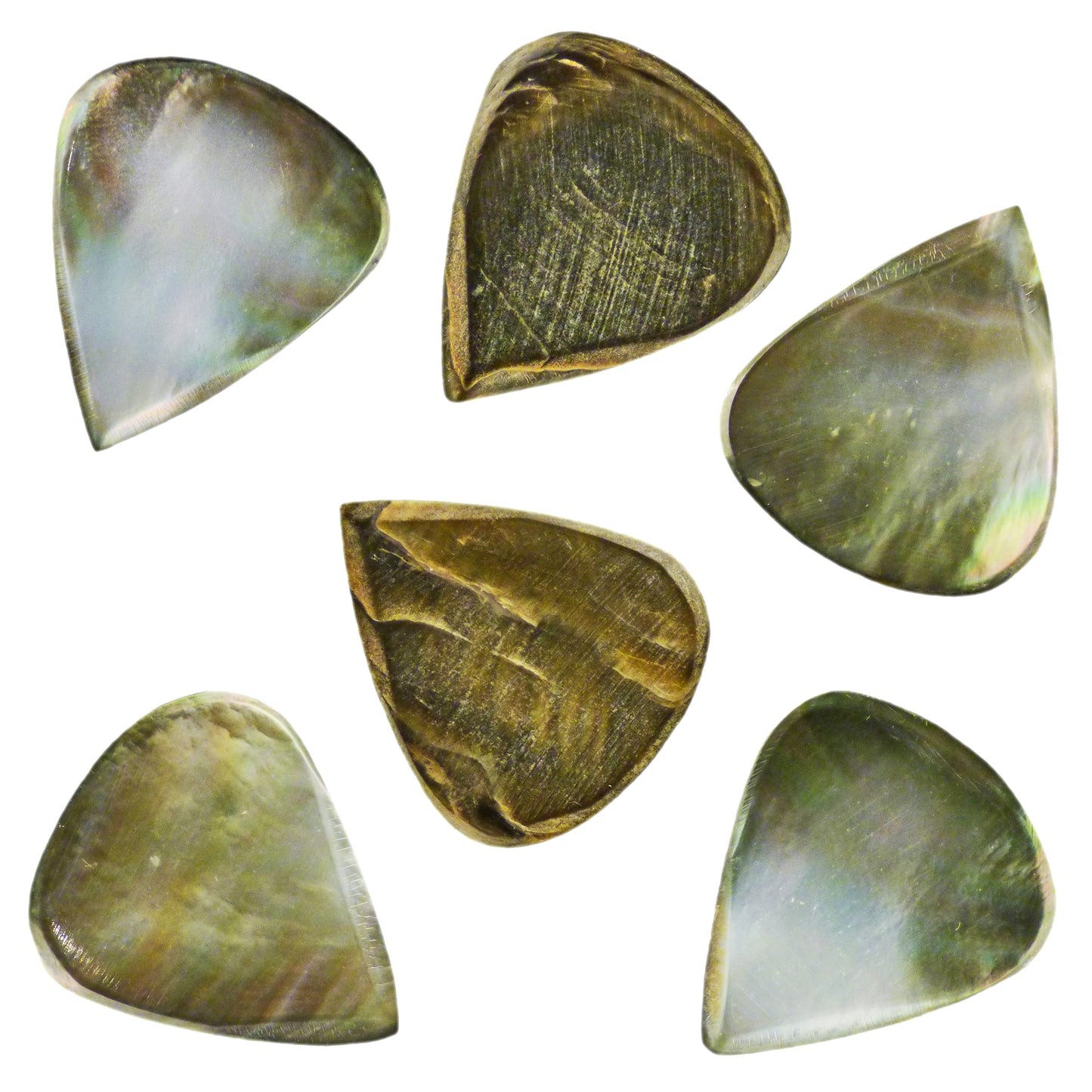 Black Abalone Shell Guitar Or Bass Pick - 2.0 mm - 351 Wedge Shape - Handmade Specialty Exotic Luxury Plectrum