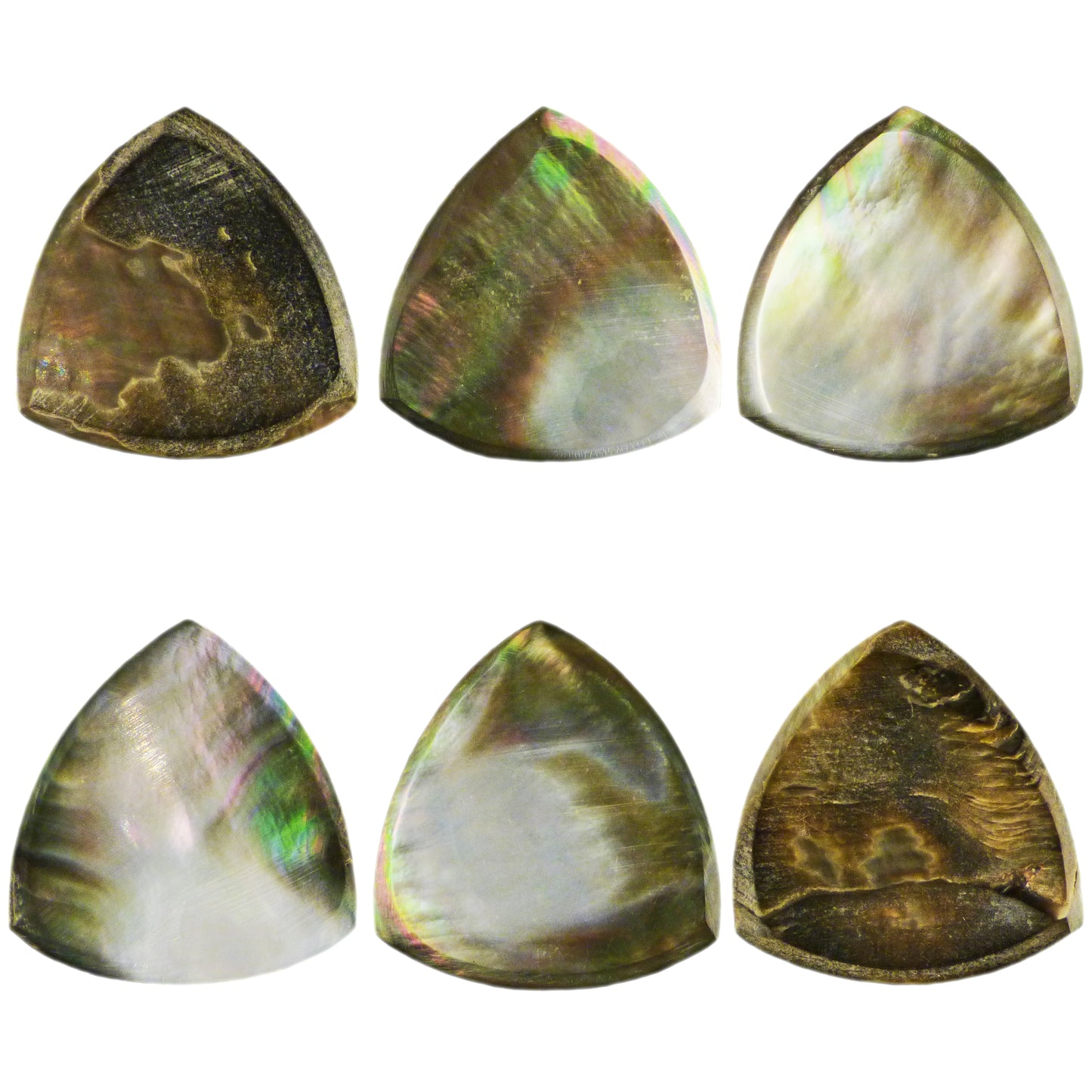 Black Abalone Shell Guitar Or Bass Pick - 2.0 mm - 346 Wedge Triangle Shape - Handmade Specialty Exotic Luxury Plectrum