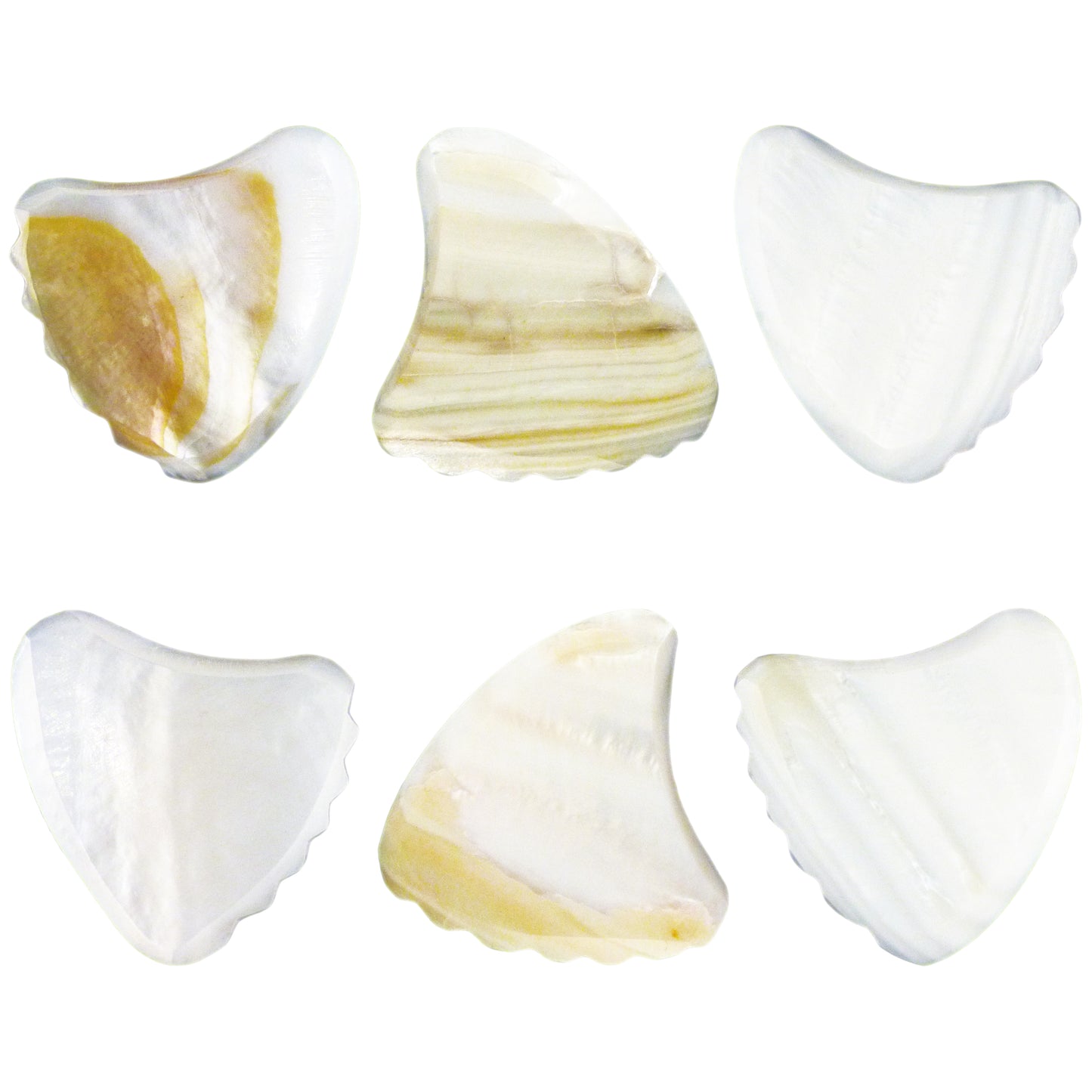 White Abalone Shell Guitar Or Bass Pick - 2.0 mm - Shark Fin Shape - Handmade Specialty Exotic Luxury Plectrum