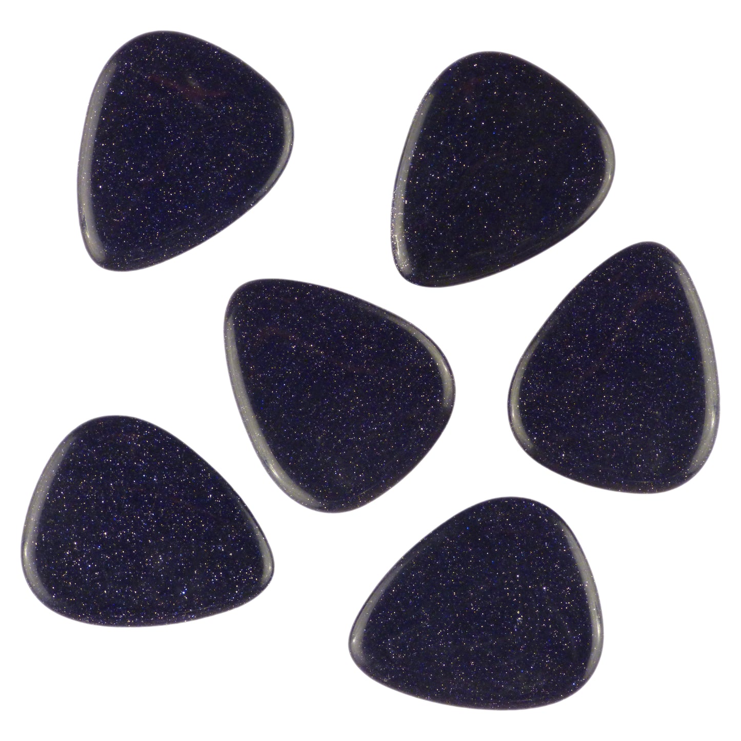 Blue Sandstone Stone Guitar Or Bass Pick - 3.0 mm Ultra Heavy Gauge - 351 Shape - Specialty Handmade Gemstone Exotic Plectrum