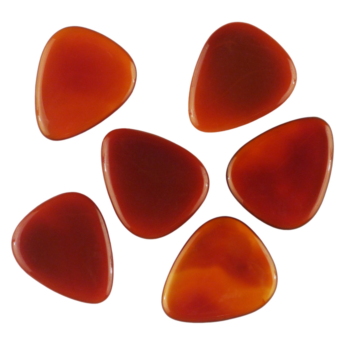 Carnelian Stone Guitar Or Bass Pick - 3.0 mm Ultra Heavy Gauge - 351 Shape - Specialty Handmade Gemstone Exotic Plectrum