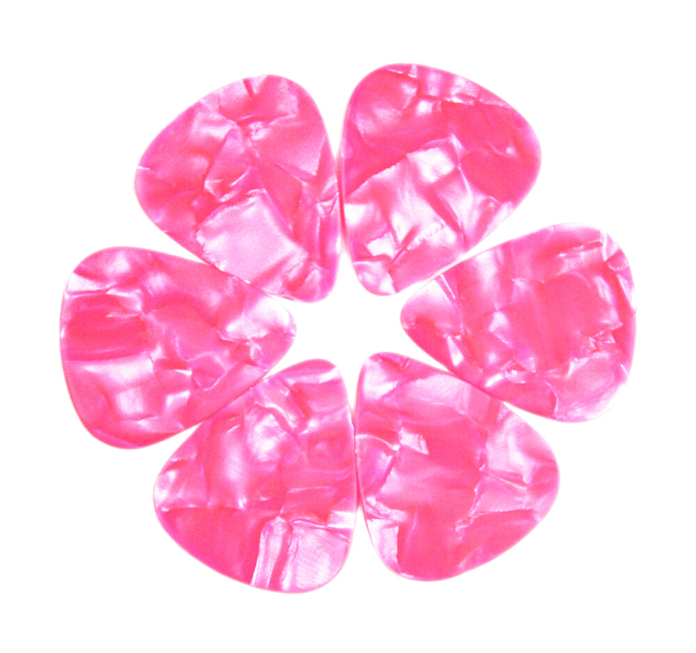 Celluloid Pink Pearl Guitar Or Bass Pick - 0.96 mm Heavy Gauge - 351 Shape