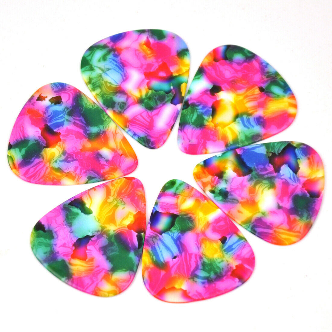 Celluloid Tie Dye Guitar Or Bass Pick - 0.46 mm Light Gauge - 351 Shape