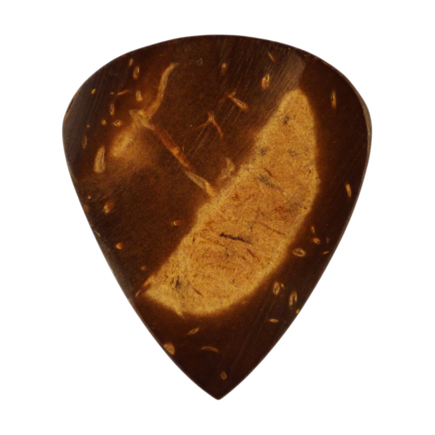 Coconut Palm Shell Guitar Or Bass Pick - 3.0 mm Ultra Heavy Gauge - 351 Groove Shape - Natural Finish Handmade Specialty Exotic Plectrum