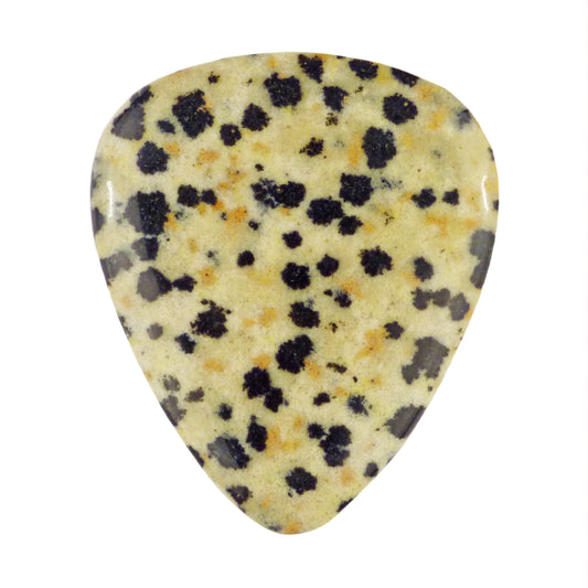 Dalmatian Jasper Stone Guitar Or Bass Pick - 3.0 mm Ultra Heavy Gauge - 351 Shape - Specialty Handmade Exotic Plectrum