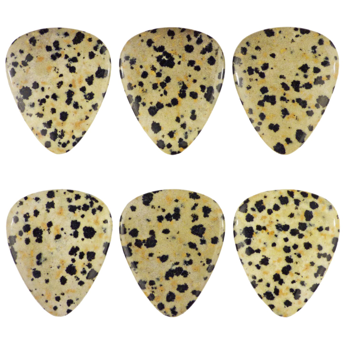 Dalmatian Jasper Stone Guitar Or Bass Pick - 3.0 mm Ultra Heavy Gauge - 351 Shape - Specialty Handmade Exotic Plectrum