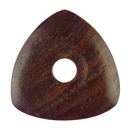 Rosewood Guitar Or Bass Pick - 4.0 mm Ultra Heavy Gauge - 346 Contoured Triangle With Grip Hole Shape - Natural Finish Handmade Specialty Exotic Plectrum