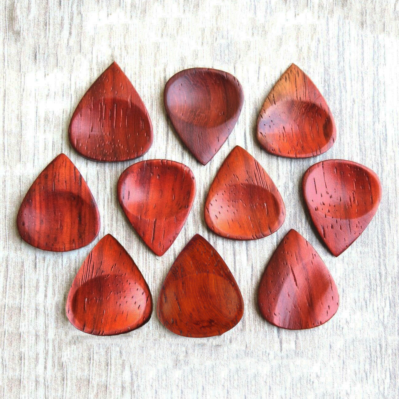 Padauk Wood Guitar Or Bass Pick - 3.0 mm Ultra Heavy Gauge - 351 Groove Shape - Natural Finish Handmade Specialty Exotic Plectrum