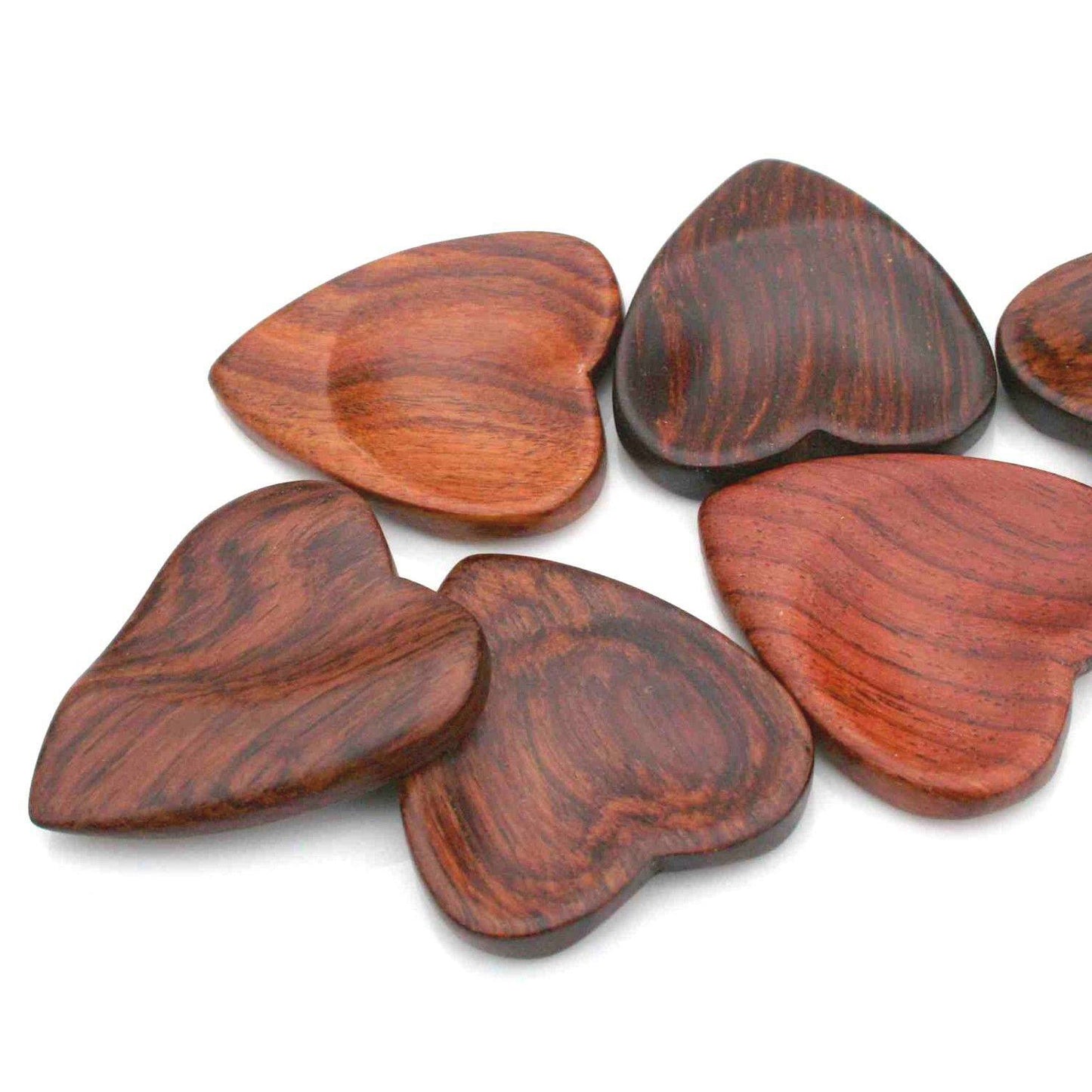 Rosewood Guitar Or Bass Pick - 3.0 mm Ultra Heavy Gauge - Heart Shaped - Natural Finish Handmade Specialty Exotic Plectrum